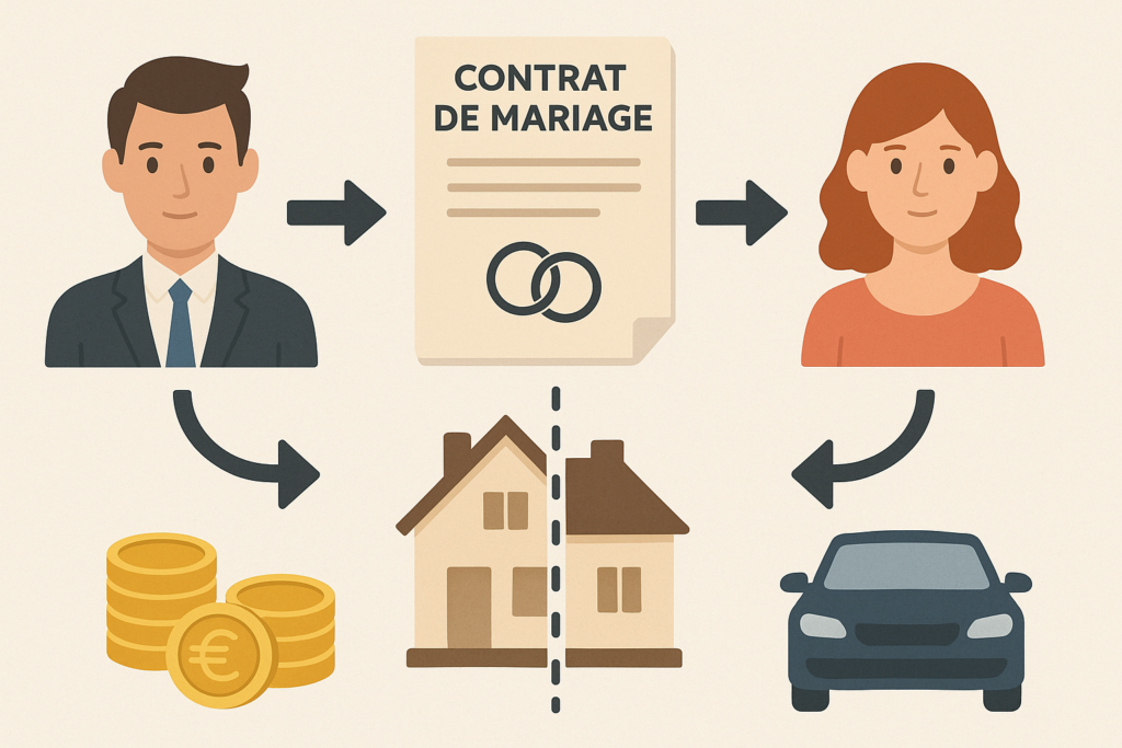 Définition de partage biens contrat mariage