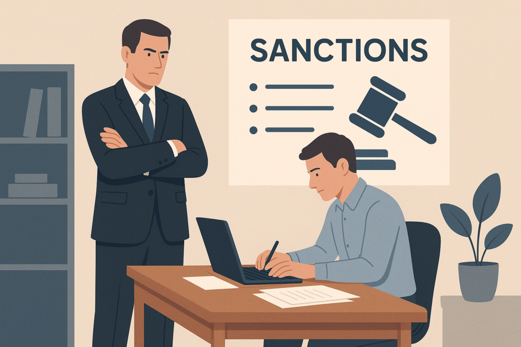 Définition de faire travailler papier sanctions encourues