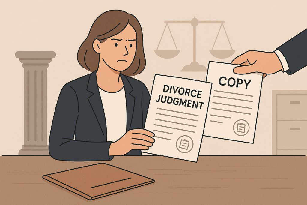 Définition de obtenir copie conforme d'un jugement divorce