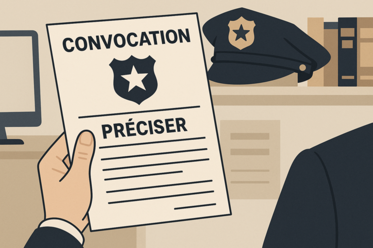 Définition de convocation police preciser motif