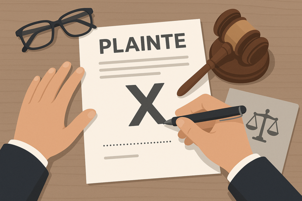 Définition de porter plainte contre x